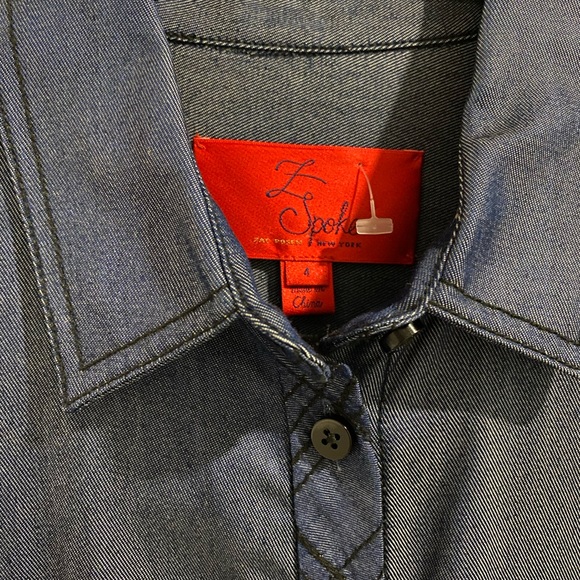 Z Spoke by Zac Posen Tie Waist Shirt Dress 4 NWOT - Picture 6 of 7